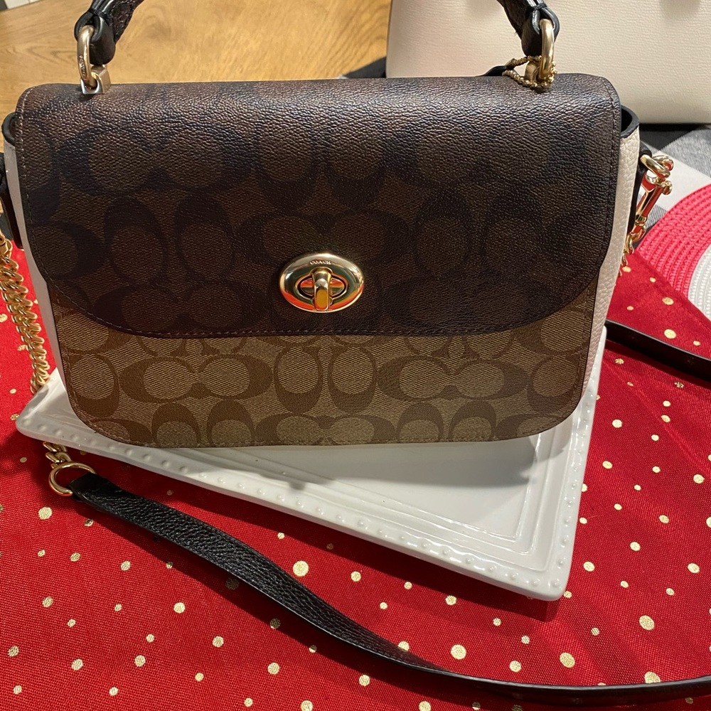 Marlie Top Handle Satchel In Blocked Signature Canvas